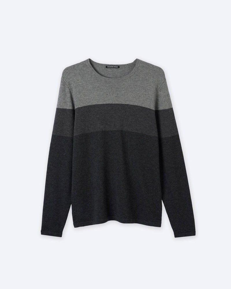 Stripe crew knit